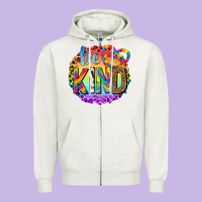 Zipper Hoodie be kind with heart ballons