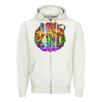 Oatmeal Heather be kind with heart ballons Zipper Hoodie - texasbilliewilder