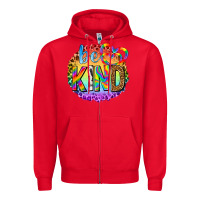 Red be kind with heart ballons Zipper Hoodie - texasbilliewilder