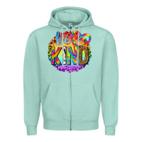 Seafoam be kind with heart ballons Zipper Hoodie - texasbilliewilder