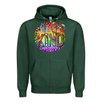 Sports Green be kind with heart ballons Zipper Hoodie - texasbilliewilder
