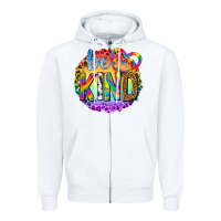 White be kind with heart ballons Zipper Hoodie - texasbilliewilder