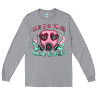 Heather Grey love is in the air Long Sleeve Tee - MaliasSmallBusiness
