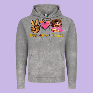 Peace Love Donuts Vintage Hoodie Designed By Adodesignshop