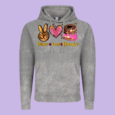 Peace Love Donuts Vintage Hoodie Designed By Adodesignshop
