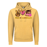 Vintage Mustard peace love donuts Vintage Hoodie - AdoDesignShop