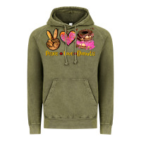 Vintage Olive peace love donuts Vintage Hoodie - AdoDesignShop
