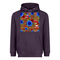 Plum patriotic flowers seamless pattern Heavyweight Hoodie - HRA Design Shop