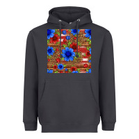 Smoke patriotic flowers seamless pattern Heavyweight Hoodie - HRA Design Shop
