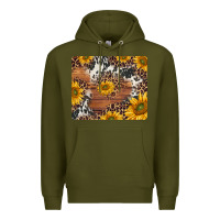 Army Green sunflowers cowhide leopard mousepad Premium Hoodie - Jasminsmagicworld