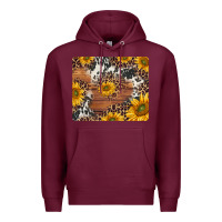 Burgundy sunflowers cowhide leopard mousepad Premium Hoodie - Jasminsmagicworld