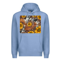 Colony Blue sunflowers cowhide leopard mousepad Premium Hoodie - Jasminsmagicworld