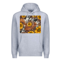 Heather Grey sunflowers cowhide leopard mousepad Premium Hoodie - Jasminsmagicworld