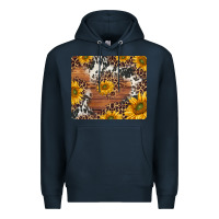 Navy sunflowers cowhide leopard mousepad Premium Hoodie - Jasminsmagicworld