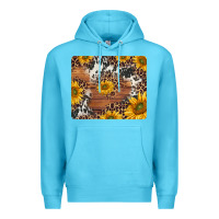 Ocean Blue sunflowers cowhide leopard mousepad Premium Hoodie - Jasminsmagicworld