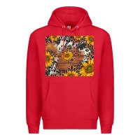 Red sunflowers cowhide leopard mousepad Premium Hoodie - Jasminsmagicworld