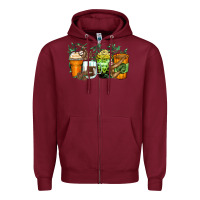 Burgundy sloth coffee cups Zipper Hoodie - Zillion Design Studio