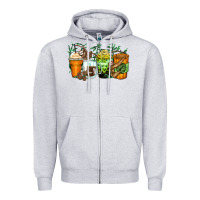 Heather Grey sloth coffee cups Zipper Hoodie - Zillion Design Studio