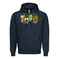 Navy sloth coffee cups Zipper Hoodie - Zillion Design Studio