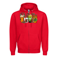 Red sloth coffee cups Zipper Hoodie - Zillion Design Studio