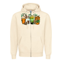 Sandshell sloth coffee cups Zipper Hoodie - Zillion Design Studio