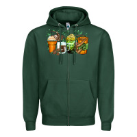 Sports Green sloth coffee cups Zipper Hoodie - Zillion Design Studio