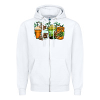 White sloth coffee cups Zipper Hoodie - Zillion Design Studio