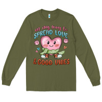Army Green on my way to spread love Long Sleeve Tee - MaliasSmallBusiness