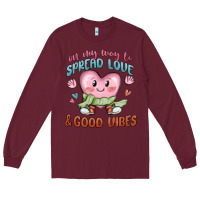 Burgundy on my way to spread love Long Sleeve Tee - MaliasSmallBusiness