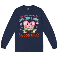 Navy on my way to spread love Long Sleeve Tee - MaliasSmallBusiness