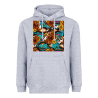 Heather Grey sunflower horses seamless pattern Heavyweight Hoodie - HRA Design Shop