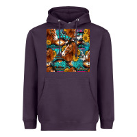 Sunflower Horses Seamless Pattern Heavyweight Hoodie | Teevron