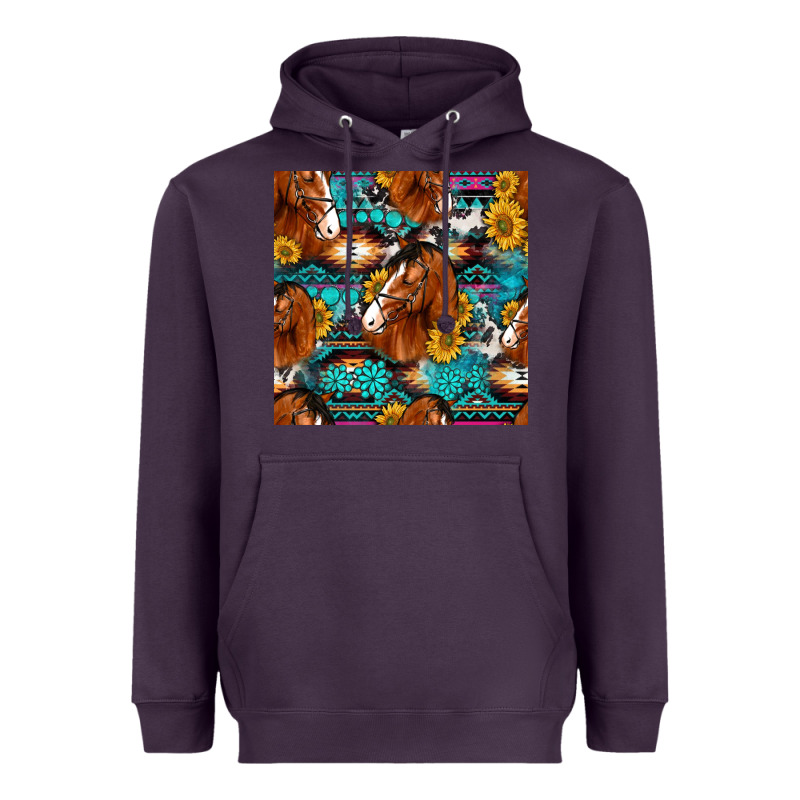 Sunflower Horses Seamless Pattern Heavyweight Hoodie by HRA Design Shop | Teevron