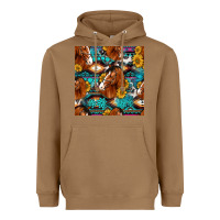 Toasted Coconut sunflower horses seamless pattern Heavyweight Hoodie - HRA Design Shop