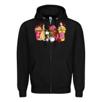 Black princess cartoon coffee cups Zipper Hoodie - Zillion Design Studio