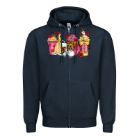 Navy princess cartoon coffee cups Zipper Hoodie - Zillion Design Studio