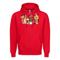 Red princess cartoon coffee cups Zipper Hoodie - Zillion Design Studio