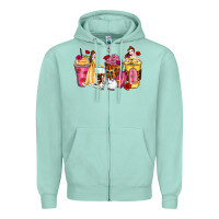 Seafoam princess cartoon coffee cups Zipper Hoodie - Zillion Design Studio
