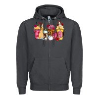 Princess Cartoon Coffee Cups Zipper Hoodie | Teevron