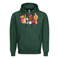 Sports Green princess cartoon coffee cups Zipper Hoodie - Zillion Design Studio