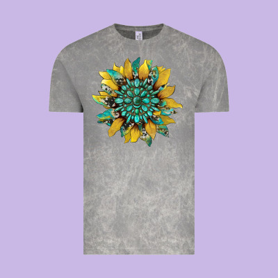 Sunflower With Gemstone And Cowhide Vintage Tee Designed By Artiststas