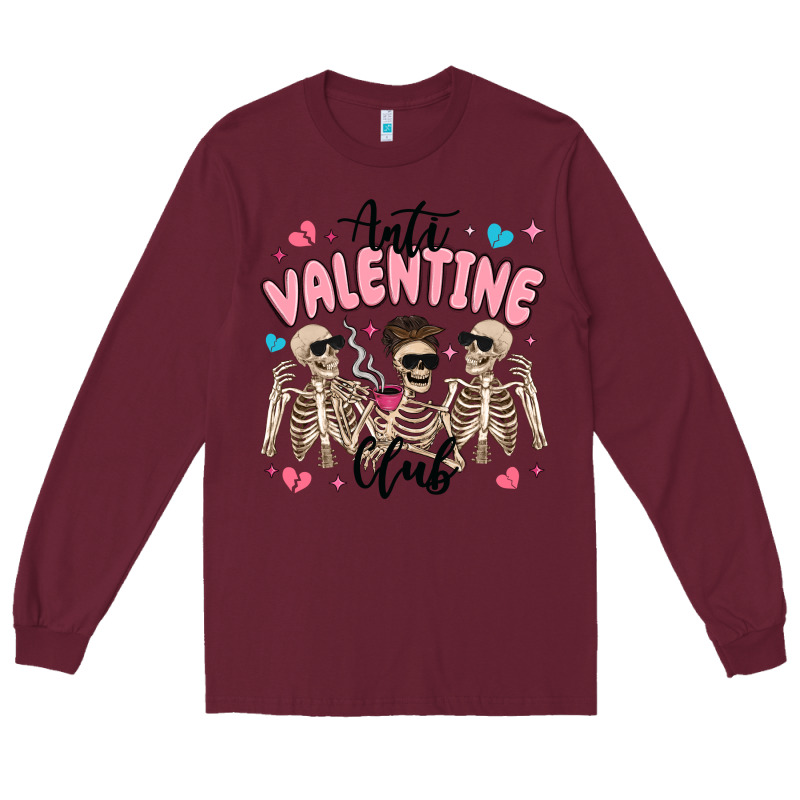 Anti Valentine Club Long Sleeve Tee by MaliasSmallBusiness | Teevron