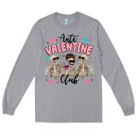 Heather Grey anti valentine club Long Sleeve Tee - MaliasSmallBusiness