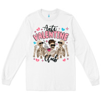 White anti valentine club Long Sleeve Tee - MaliasSmallBusiness