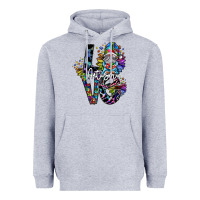 Heather Grey love autism Heavyweight Hoodie - SublimationCraftShop