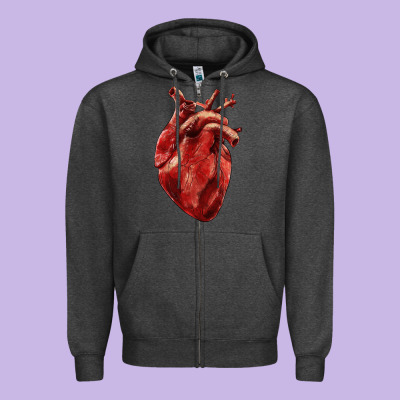 Zipper Hoodie Anatomical heart