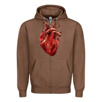 Chestnut Anatomical heart Zipper Hoodie - RanaPortraitStore