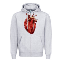 Heather Grey Anatomical heart Zipper Hoodie - RanaPortraitStore