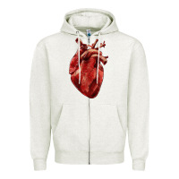Oatmeal Heather Anatomical heart Zipper Hoodie - RanaPortraitStore