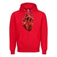 Red Anatomical heart Zipper Hoodie - RanaPortraitStore